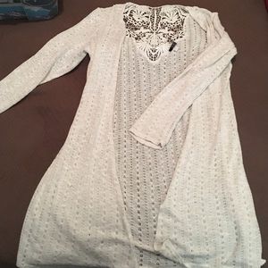 Light white cardigan with lace design