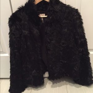 Black fur coat