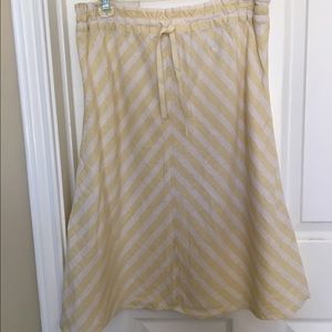 H&M stripped yellow and white skirt