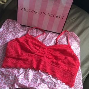 Victoria's Secret Pink Red Lacey bra