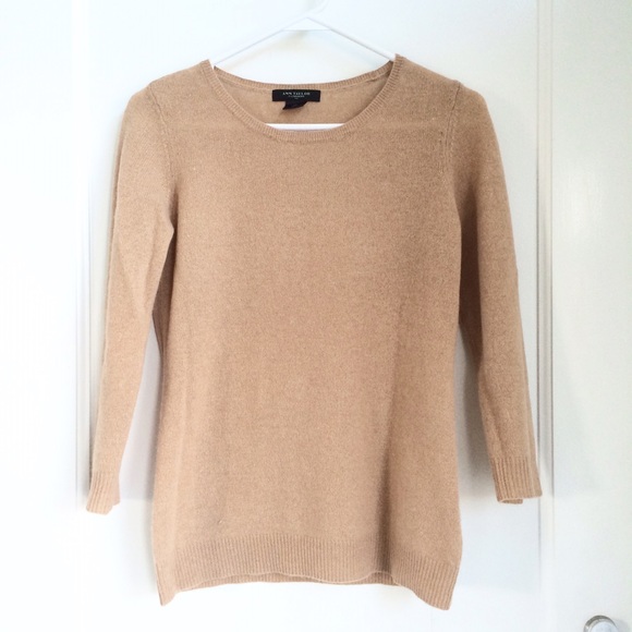 Ann Taylor Camel Cashmere Sweater