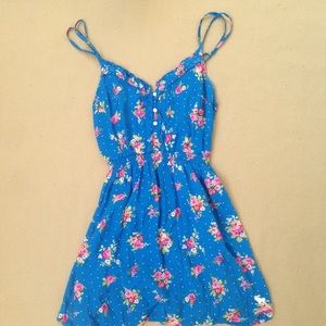 blue floral dress