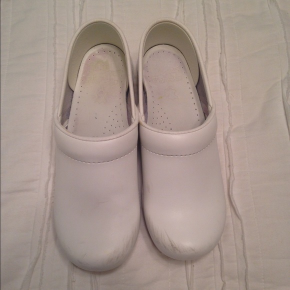 Dansko white clogs