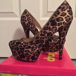 Charlotte Russe Leopard Print platform pumps