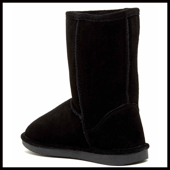 BLACK SUEDE SHEARLING ANKLE BOOTIES BOOTS A3C - Picture 6 of 12