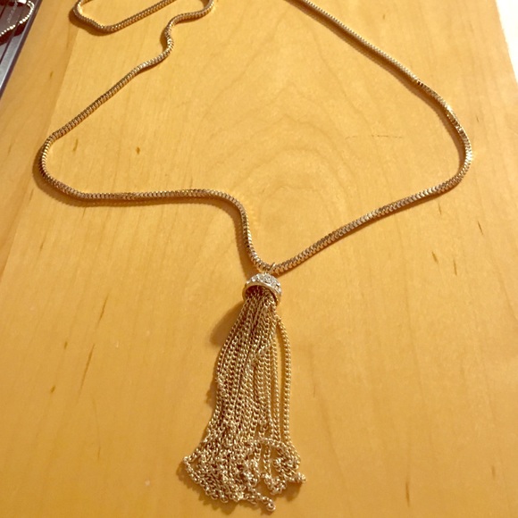 Gold long chain necklace