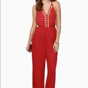 ✨Red cutout jumpsuit