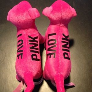 Twin Pink Victoria Secret fuzzy dogs.