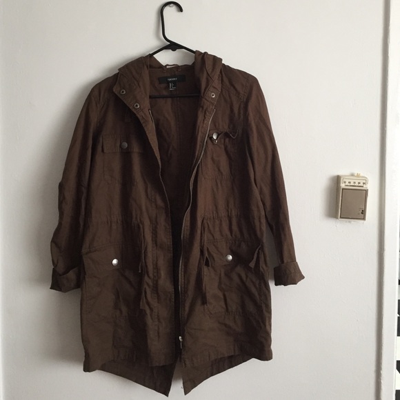 Brown hooded coat