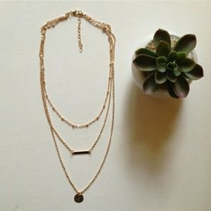 3 Layer Gold Bar Necklace