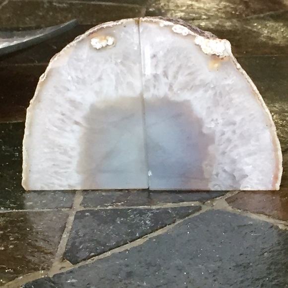 Two-Piece Purple Geode Bookends