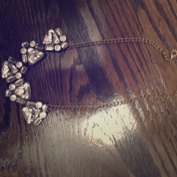 Antique gold and rhinestone necklace