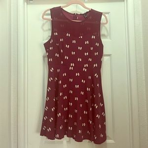 Forever 21 Maroon Bow Dress