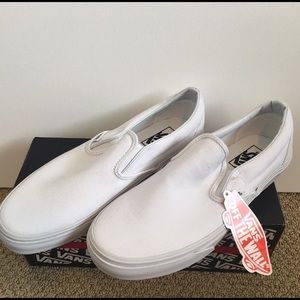 White slip-on Vans