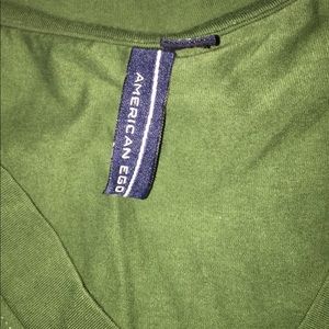 V-neck camo green top