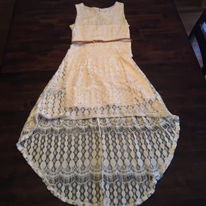 Boho lace high low dress