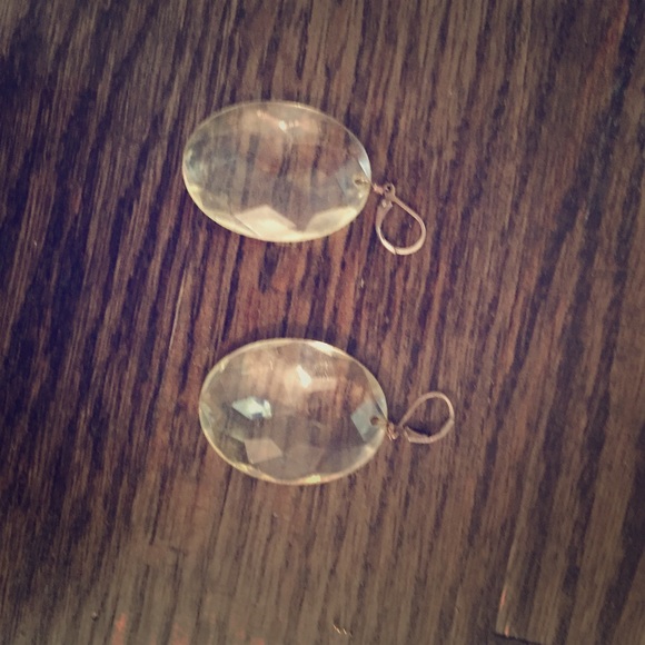 Light citrine faceted dangle earrings