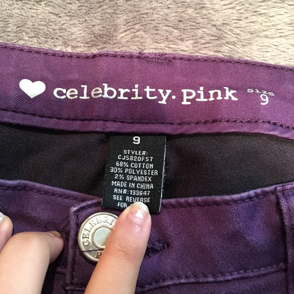 Celebrity Pink Purple Skinny Jeans - Picture 1 of 2