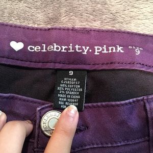 Celebrity Pink Purple Skinny Jeans