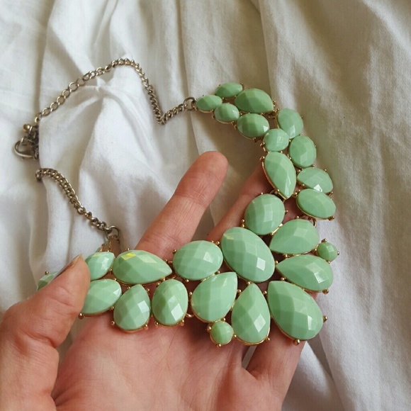 Gold and turqoise statement necklace