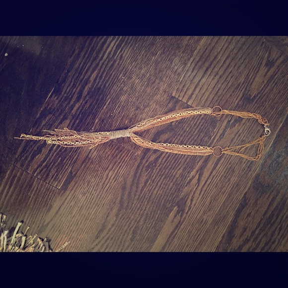 Gold and silver multi chain necklace