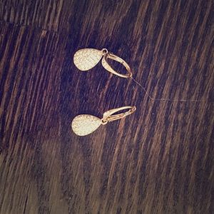 God and rhinestone drop earrings