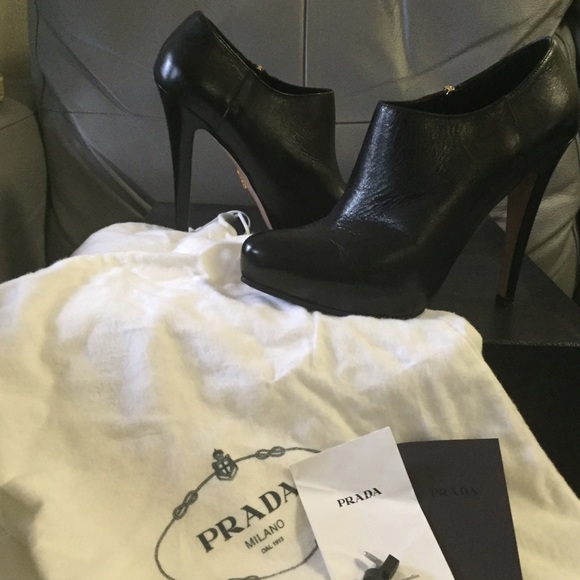 Prada Shoes - SOLD $1095 PRADA black leather booties 38.5 EU