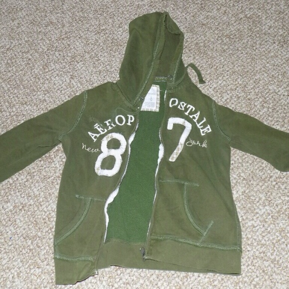 Aeropostale Forest Green Zip-up Hoodie