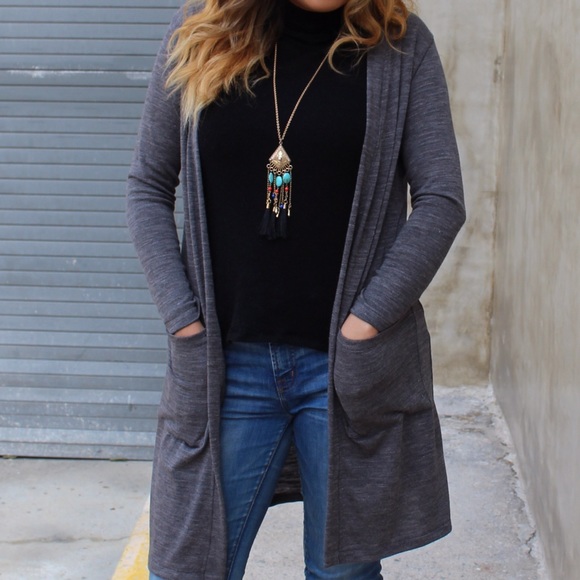 Long grey cardigan