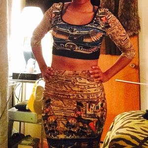 Two piece cleopatra design dress