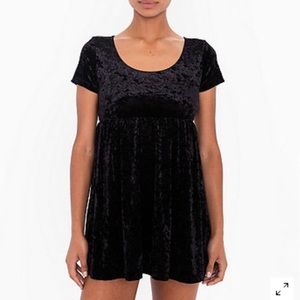 American Apparel Crushed Velvet Babydoll Dress
