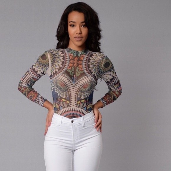 Cute long sleeve bodysuit top