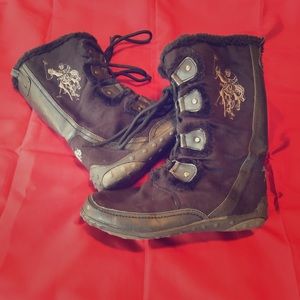 Sz.7 black polo winter boots