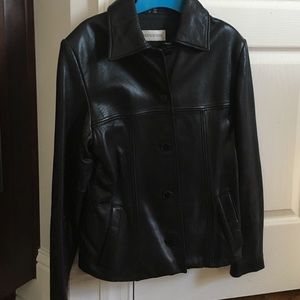 Black leather jacket