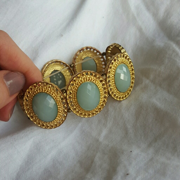 Mint and Gold Bracelet