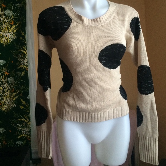 Beige and Black long sleeve sweater