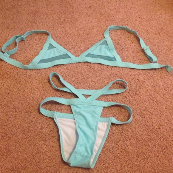 Blue Mesh Bikini