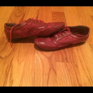 Red oxfords. Lightly worn
