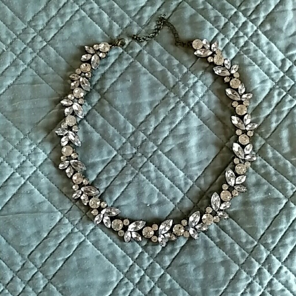 Crystal gemstone statement necklace