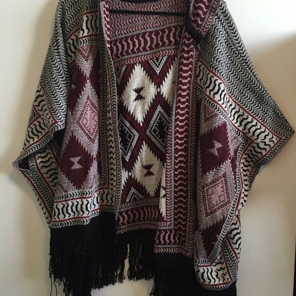 Top shop fringe poncho