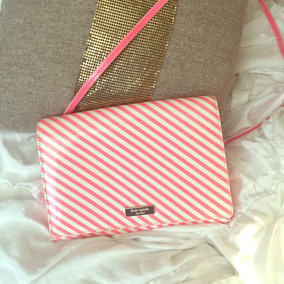 kate spade Handbags - Kate Spade NY - pink & white stripe cross body