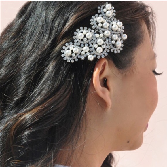 HP! Luxe Crystal Pearl Deco Hair Comb - Picture 2 of 4