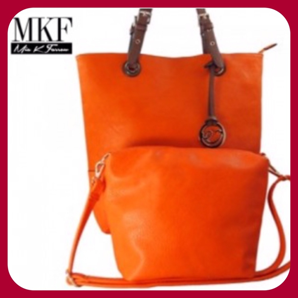 SALE Orange Shoulder Bag & Cosmetic Bag - Picture 1 of 6