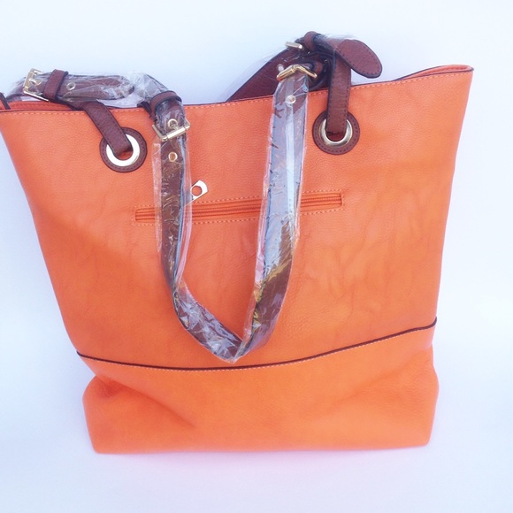 SALE Orange Shoulder Bag & Cosmetic Bag - Picture 3 of 6