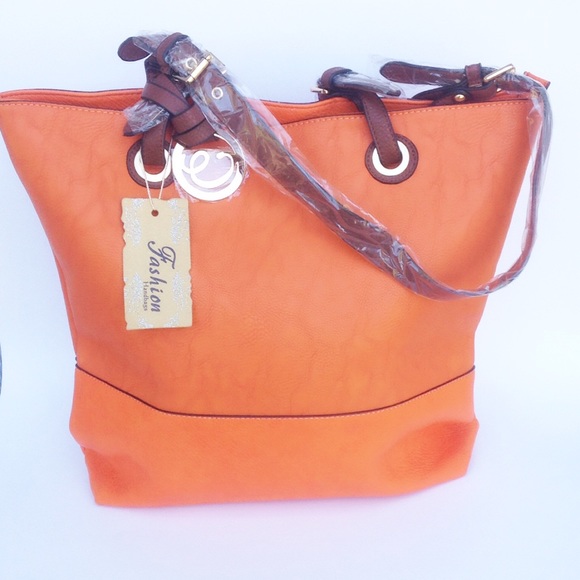SALE Orange Shoulder Bag & Cosmetic Bag - Picture 2 of 6