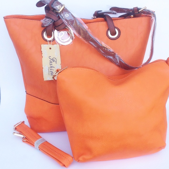 SALE Orange Shoulder Bag & Cosmetic Bag - Picture 6 of 6