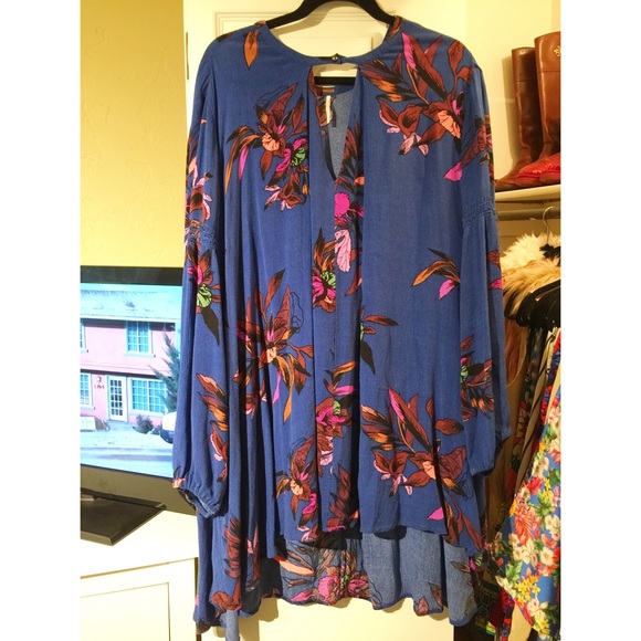 free people electric orchid print swing tunic