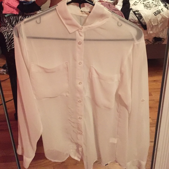 See through long sleeve button up