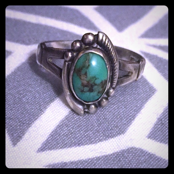 Vintage Jewelry - Vintage Sterling silver turquoise ring sz 6