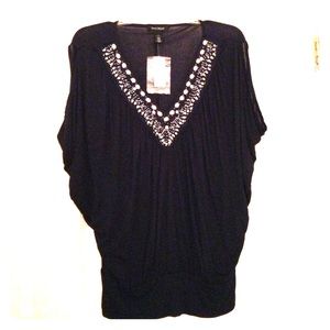 Embellished collar shirt -- brand new